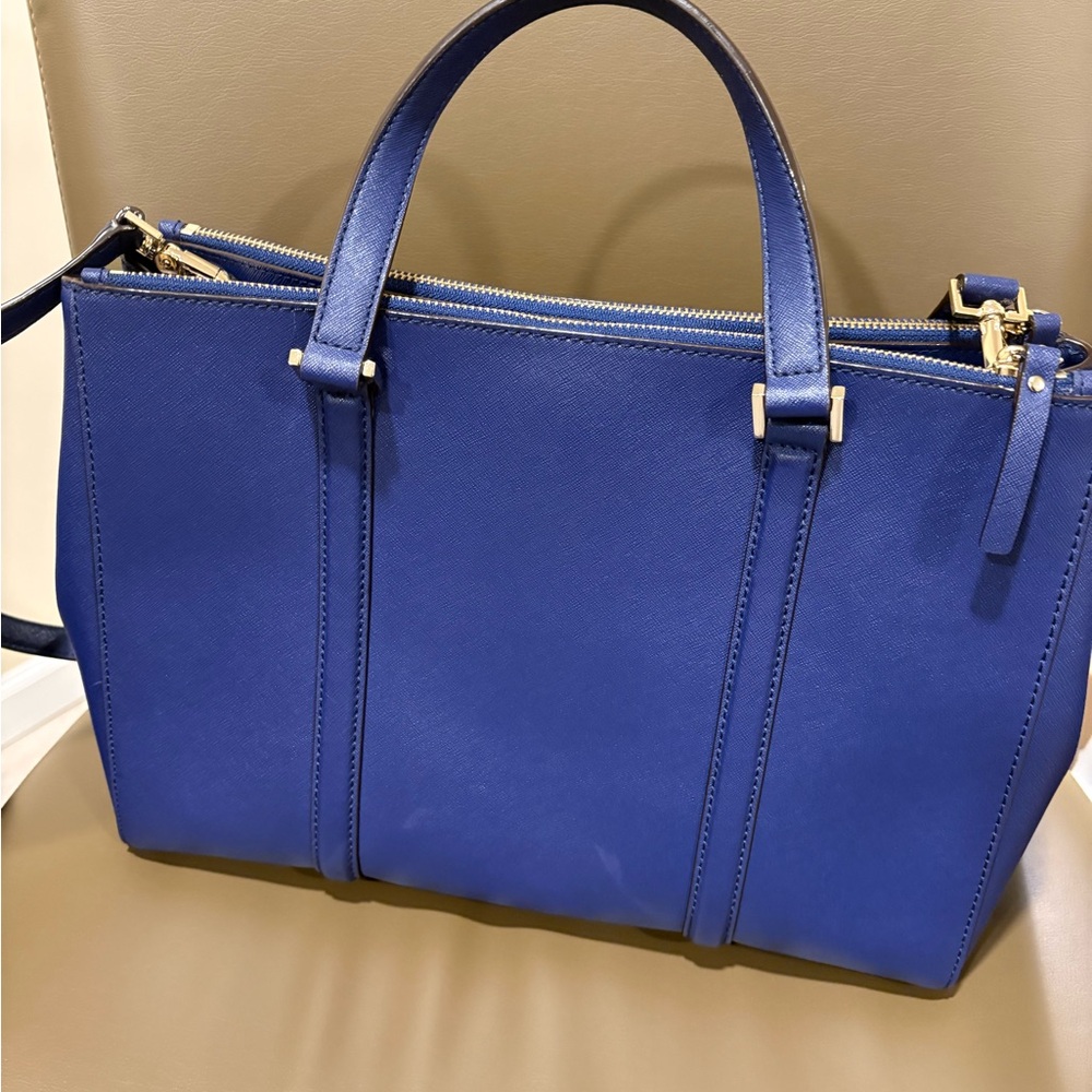 Kate Spade Newbury Lane Loden Large Royal Blue Satchel Purse - Picture 2 of 5